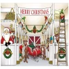 Outdoor Christmas Decorations My Door Decor 7 Ft. X 8 Ft. Santa’s Reindeer Barn Holiday Garage Door Decor Mural For Single Car Garage