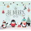 Outdoor Christmas Decorations My Door Decor 7 Ft. X 8 Ft. Merry Penguins-Christmas Garage Door Decor Mural For Single Car Garage