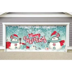 Outdoor Christmas Decorations My Door Decor 7 Ft. X 16 Ft. Snowman Merry Christmas-Outdoor Christmas Holiday Garage Door Banner Decor -Christmas Lights Sales my door decor christmas flags 285905xmas 001 4f 1000