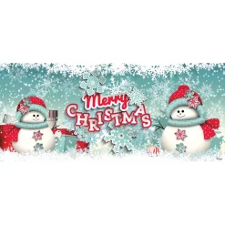 Outdoor Christmas Decorations My Door Decor 7 Ft. X 16 Ft. Snowman Merry Christmas-Outdoor Christmas Holiday Garage Door Banner Decor