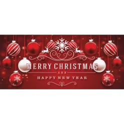 Outdoor Christmas Decorations My Door Decor 7 Ft. X 16 Ft. Red Ornaments In Snow Christmas Garage Door Decor Mural For Double Car Garage