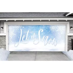 Outdoor Christmas Decorations My Door Decor 7 Ft. X 16 Ft. Let It Snow-Christmas Garage Door Decor Mural For Double Car Garage -Christmas Lights Sales my door decor christmas flags 285905xmas 027 4f 1000