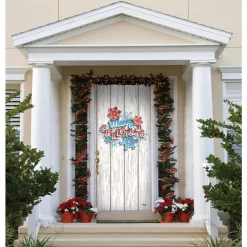 Outdoor Christmas Decorations My Door Decor 36 In. X 80 In. Christmas Wreath-Christmas Front Door Decor Mural -Christmas Lights Sales my door decor christmas flags 285906xmas 003 4f 1000