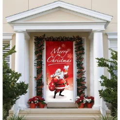 Outdoor Christmas Decorations My Door Decor 36 In. X 80 In. Santa’s Merry Christmas-Christmas Front Door Decor Mural -Christmas Lights Sales my door decor christmas flags 285906xmas 009 4f 1000