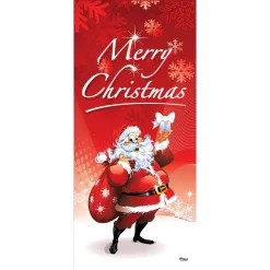 Outdoor Christmas Decorations My Door Decor 36 In. X 80 In. Santa’s Merry Christmas-Christmas Front Door Decor Mural