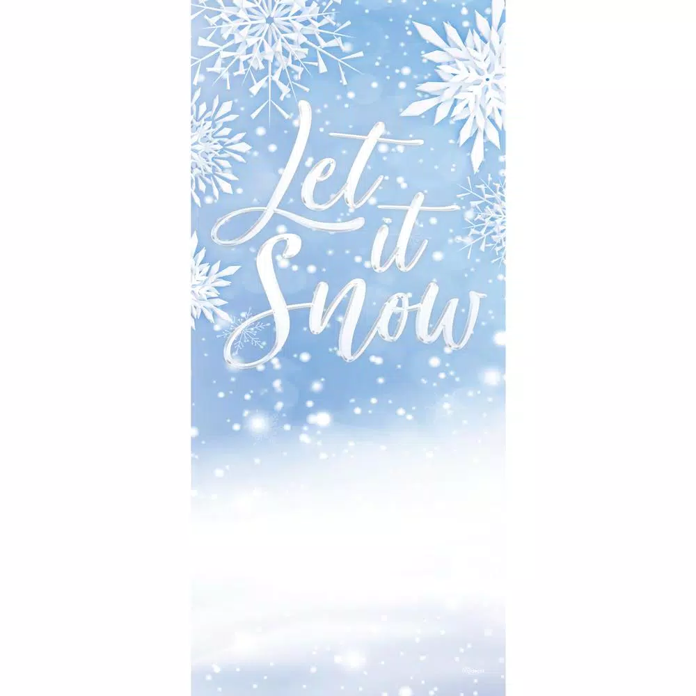 Outdoor Christmas Decorations My Door Decor 36 In. X 80 In. Let It Snow-Christmas Front Door Decor Mural 3 Outdoor Christmas Decorations My Door Decor 36 In. X 80 In. Let It Snow-Christmas Front Door Decor Mural