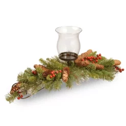 Indoor Christmas Decorations National Tree Company 30 In. Crestwood Spruce Centerpiece And Candle Holder