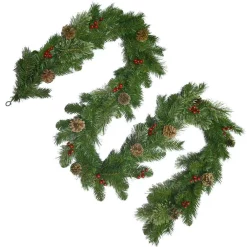 Christmas Greenery National Tree Company 9 Ft. Unlit Cashmere Artificial Garland With Pinecones And Red Berries