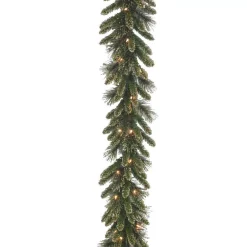 Christmas Greenery National Tree Company 9 Ft. X 10 In. Glittery Gold Pine Garland With Glitter, Gold Cones, Gold Glittered Berries