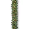 Christmas Greenery National Tree Company 9 Ft. Garwood Spruce Garland With Warm White LED Lights -Christmas Lights Sales national tree company christmas garland gw1 300l 9j 64 1000