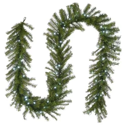 Christmas Greenery National Tree Company 9 Ft. Norwood Fir Garland Memory-Shape And 150 Cool White LED Lights