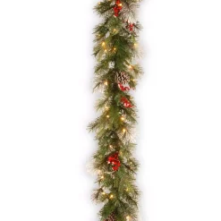 Christmas Greenery National Tree Company 9 Ft. Wintry Berry Garland With Clear Lights