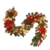 Christmas Greenery National Tree Company 6 Ft. Decorative Garland With Ornaments, Berries, Cones Red Ribbon, Poinsettias And 20 LED Lights -Christmas Lights Sales national tree company christmas garland rac abn081056 64 1000
