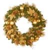 Christmas Greenery National Tree Company Decorative Collection Elegance Spruce 24 In. Artificial Wreath With Battery Operated Warm White LED Lights -Christmas Lights Sales national tree company christmas wreaths dc13 109 24w b 64 1000