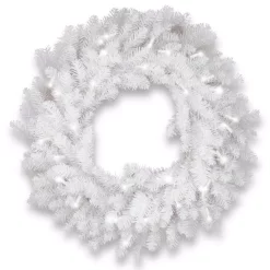 Christmas Greenery National Tree Company 30 In. Dunhill White Fir Wreath With Clear Lights