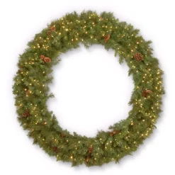 Christmas Greenery National Tree Company 72 In. Garwood Spruce Wreath With Warm White LED Lights