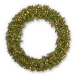 Christmas Greenery National Tree Company 96 In. Garwood Spruce Wreath With Warm White LED Lights