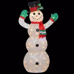 Outdoor Christmas Decorations National Tree Company 48 In. Snowman Decoration With Clear Lights