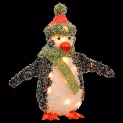Outdoor Christmas Decorations National Tree Company Pre-Lit 18 In. Tinsel Penguin
