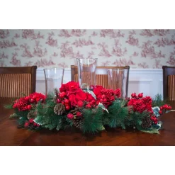 Indoor Christmas Decorations Nearly Natural 30 In. Holiday Hydrangea Candelabrum -Christmas Lights Sales nearly natural christmas candles holders 4659 c3 1000
