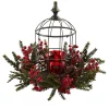 Indoor Christmas Decorations Nearly Natural Pine Berry Birdhouse Candelabrum