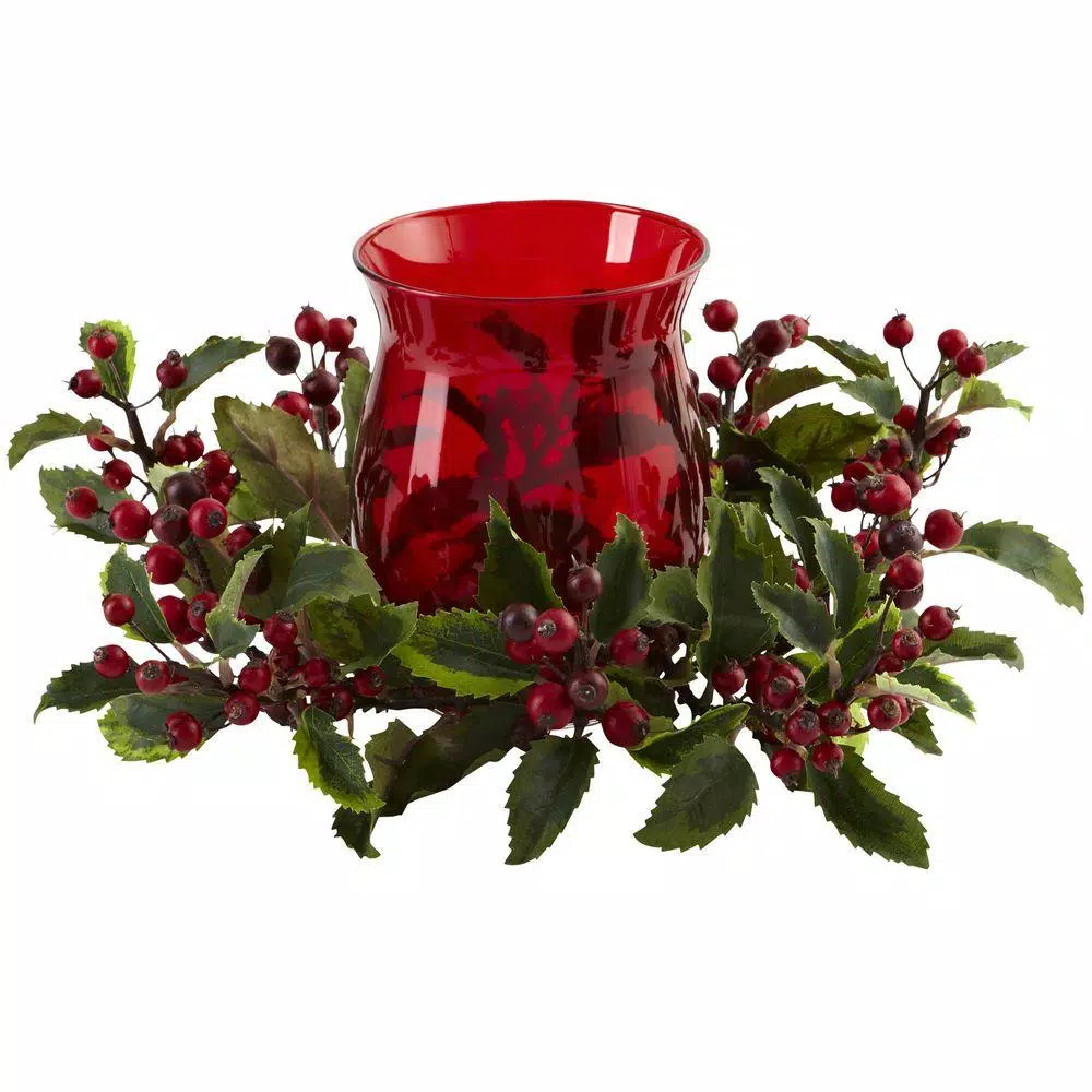 Indoor Christmas Decorations Nearly Natural 6.5 In. Holly Berry Candelabrum 3 Indoor Christmas Decorations Nearly Natural 6.5 In. Holly Berry Candelabrum