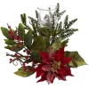 Indoor Christmas Decorations Nearly Natural Poinsettia Candelabrum Centerpiece -Christmas Lights Sales nearly natural christmas candles holders 4951 64 1000