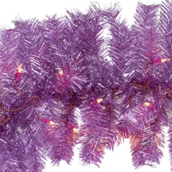 Christmas Greenery Nearly Natural 6 Ft. Pre-Lit Pink Artificial Christmas Garland With 50 White Warm Lights -Christmas Lights Sales nearly natural christmas garland 4468 4f 1000