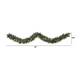 Christmas Greenery Nearly Natural 9 Ft. Battery Operated Pre-lit Frosted Swiss Pine Artificial Garland With 50 Clear LED Lights And Berries -Christmas Lights Sales nearly natural christmas garland w1102 c3 1000