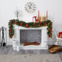 Christmas Greenery Nearly Natural 9 Ft. Battery Operated Pre-lit Bow And Pinecone Artificial Christmas Garland With 35 Clear LED Lights 11 Christmas Greenery Nearly Natural 9 Ft. Battery Operated Pre-lit Bow And Pinecone Artificial Christmas Garland With 35 Clear LED Lights -Christmas Lights Sales nearly natural christmas garland w1105 31 1000