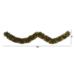 Christmas Greenery Nearly Natural 9 Ft. Battery Operated Pre-lit Bow And Pinecone Artificial Christmas Garland With 35 Clear LED Lights 8 Christmas Greenery Nearly Natural 9 Ft. Battery Operated Pre-lit Bow And Pinecone Artificial Christmas Garland With 35 Clear LED Lights -Christmas Lights Sales nearly natural christmas garland w1105 c3 1000