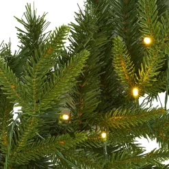 Christmas Greenery Nearly Natural 6 Ft. Battery Operated Pre-lit Green Pine Artificial Christmas Garland With 35 Clear LED Lights -Christmas Lights Sales nearly natural christmas garland w1109 4f 1000
