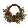 Christmas Greenery Nearly Natural 22in. Mixed Pine And Cedar With Berries And Pine Cones Artificial Wreath 2 Christmas Greenery Nearly Natural 22in. Mixed Pine And Cedar With Berries And Pine Cones Artificial Wreath -Christmas Lights Sales nearly natural christmas wreaths 4360 64 1000