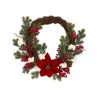 Christmas Greenery Nearly Natural 19in. Poinsettia With Berries And Cotton Artificial Wreath -Christmas Lights Sales nearly natural christmas wreaths 4361 64 1000