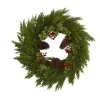 Christmas Greenery Nearly Natural 26 In. Cypress With Berries And Pine Cones Artificial Wreath -Christmas Lights Sales nearly natural christmas wreaths 4485 64 1000