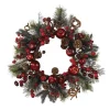 Christmas Greenery Nearly Natural 22in. Apple Berry Wreath -Christmas Lights Sales nearly natural christmas wreaths 4677 64 1000