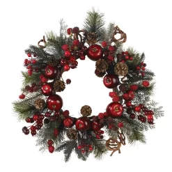 Christmas Greenery Nearly Natural 22in. Apple Berry Wreath