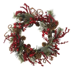 Christmas Greenery Nearly Natural 24in. Assorted Berry Wreath