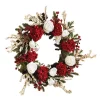 Christmas Greenery Nearly Natural 24in. Hydrangea Wreath With White Roses -Christmas Lights Sales nearly natural christmas wreaths 4899 64 1000