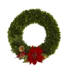 Christmas Greenery Nearly Natural 18 In. Tea Leaf Poinsettia And Pine Artificial Wreath 2 Christmas Greenery Nearly Natural 18 In. Tea Leaf Poinsettia And Pine Artificial Wreath -Christmas Lights Sales nearly natural christmas wreaths w1001 64 1000