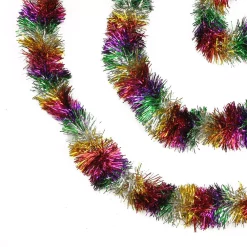 Christmas Greenery Northlight 50 Ft. 8 Ply Unlit Festive Shiny Rainbow Colored Christmas Foil Tinsel Garland