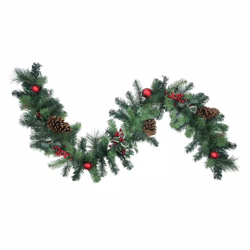 Christmas Greenery Northlight 6 Ft. Pre-Unlit Decorated Holly Berry Pine Cone Twig And Ball Artificial Christmas Garland 3 Christmas Greenery Northlight 6 Ft. Pre-Unlit Decorated Holly Berry Pine Cone Twig And Ball Artificial Christmas Garland