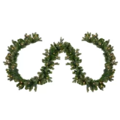 Christmas Greenery Northlight 108 In. Pre-Lit Savannah Spruce Artificial Christmas Garland With Clear Lights