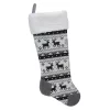 Indoor Christmas Decorations Northlight 23.25 In. Black Gray And White Polyester Rustic Lodge Knit Christmas Stocking With Sherpa Cuff