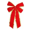 Christmas Tree Decorations Northlight 24 In. X 38 In. 4-Loop Velveteen Christmas Bow With Gold Trim, Red -Christmas Lights Sales northlight christmas tree ribbon 33406644 64 1000