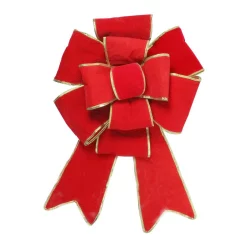 Christmas Tree Decorations Northlight 40 In. Giant Red 3D 11-Loop Velveteen Christmas Bow With Gold Trim