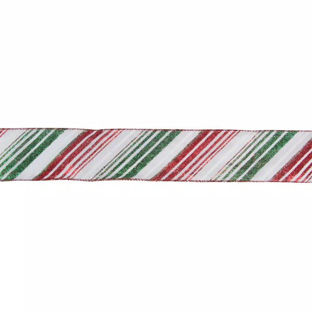 Christmas Tree Decorations Northlight 2.5 In. X 16 Yds. Red And Green Diagonal Glitter Stripe Wired Craft Ribbon 3 Christmas Tree Decorations Northlight 2.5 In. X 16 Yds. Red And Green Diagonal Glitter Stripe Wired Craft Ribbon