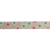 Christmas Tree Decorations Northlight 2.5 In. X 16 Yds. Red And Green Glitter Snowflake Burlap Wired Craft Ribbon -Christmas Lights Sales northlight christmas tree ribbon 33531366 64 1000