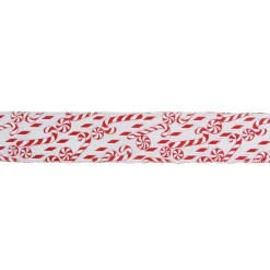 Christmas Tree Decorations Northlight 2.5 In. X 16 Yds. White And Red Candy Cane Wired Craft Ribbon