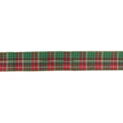 Christmas Tree Decorations Northlight 2.5 In. X 16 Yds. Red And Green Plaid With Metallic Gold Wired Christmas Ribbon